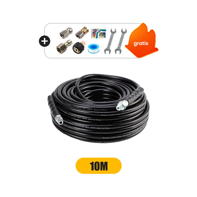 💦 69 % RABATT OMEDELBART! 🚿 5800PSI avloppsrensningssats – högtrycksmunstycke och slang för igensatta avlopp/rör, kompatibel med de flesta högtryckstvättar 🔧📦