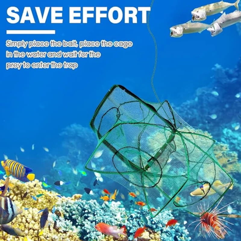 🚨 50 % RABATT! 🚨Automatiskt hopfällbart nät för sportfiskare – förstärkt fisknät i nylon, håvnät med teleskophandtag 🎣✨