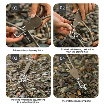 🔥Bärbar Justerbar Fix Campingrep🌳