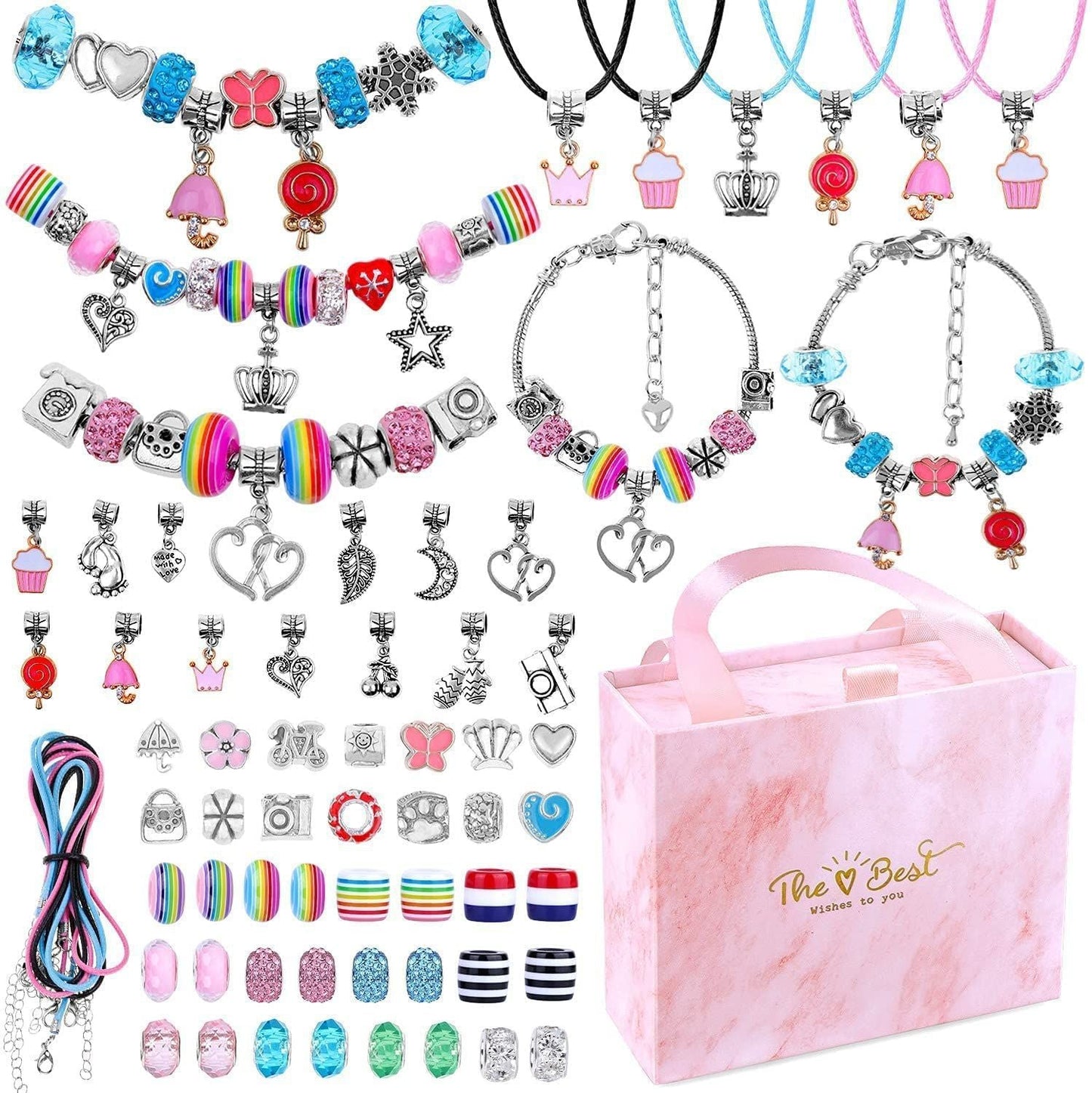 💫 60 % RABATT NU! 🎁 Kit för att göra charmarmband – innehåller pärlor och verktyg, kreativt och roligt för barn/vuxna, perfekt presentidé 👧📦