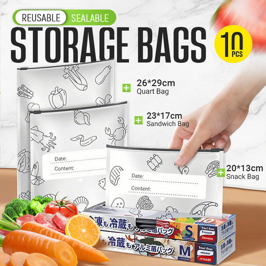 🔥Globalt populärt🍗 Begränsad tid! Köp 3 få 2 gratis🥦Återanvändbara förslutningsbara förvaringspåsar i aluminiumfolie🥦