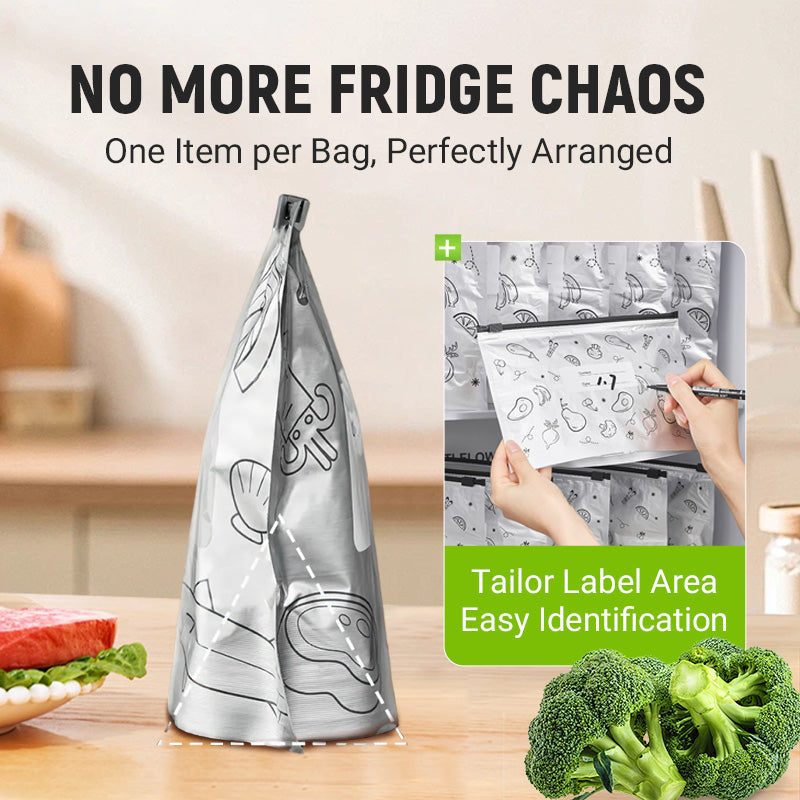 🔥Globalt populärt🍗 Begränsad tid! Köp 3 få 2 gratis🥦Återanvändbara förslutningsbara förvaringspåsar i aluminiumfolie🥦