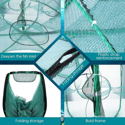 🚨 50 % RABATT! 🚨Automatiskt hopfällbart nät för sportfiskare – förstärkt fisknät i nylon, håvnät med teleskophandtag 🎣✨