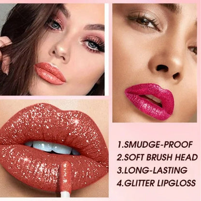 🔥Metallic Liquid Diamond Glitter läppstift