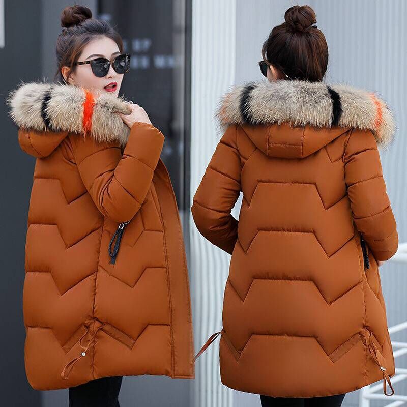 ✨Vintererbjudande💖Women's Vinter Puffer Coat med fuskpäls huva🧥