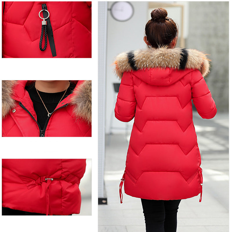 ✨Vintererbjudande💖Women's Vinter Puffer Coat med fuskpäls huva🧥