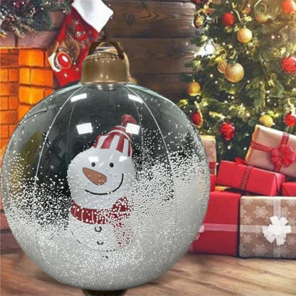 Utomhus jul PVC uppblåsbar dekorerad boll