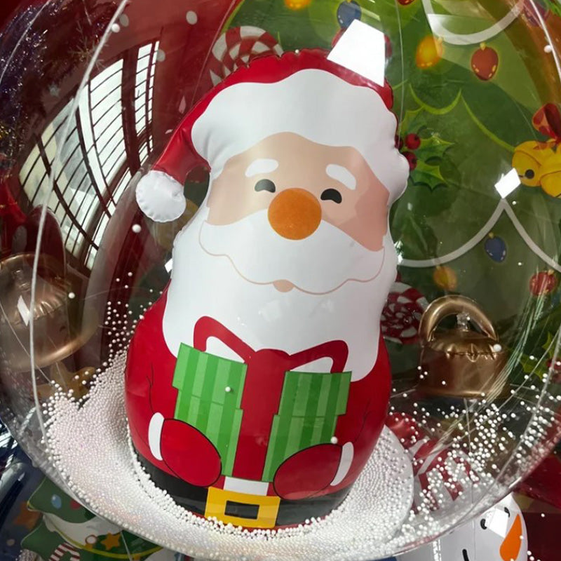 Utomhus jul PVC uppblåsbar dekorerad boll
